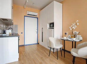 Апартаменты Стильная новая студия с видом на Москва-Сити