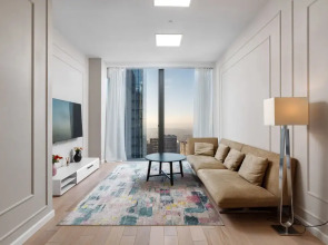 38 этаж, стильные апартаменты с приватным парком