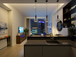 Апартаменты Sky City Moscow 62 этаж! Вид на Башни, Лужники, Парк победы и город! Очень уютный!