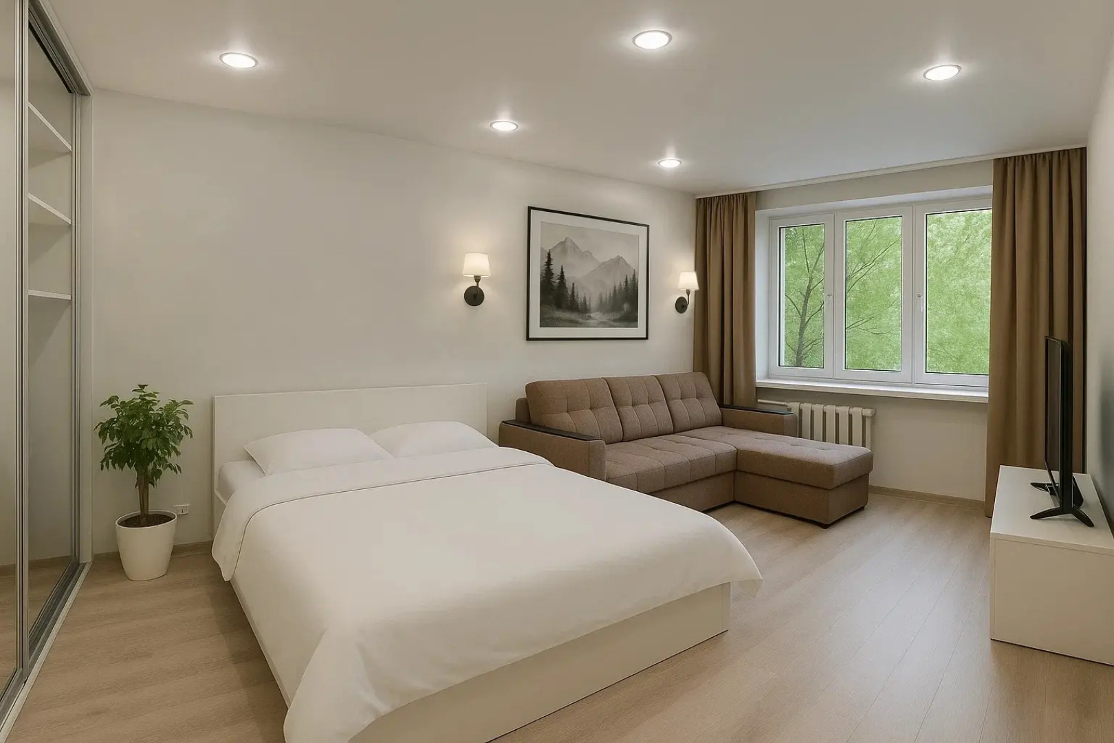 Квартира Уютная в Центре Московского Района с Видом на Лес