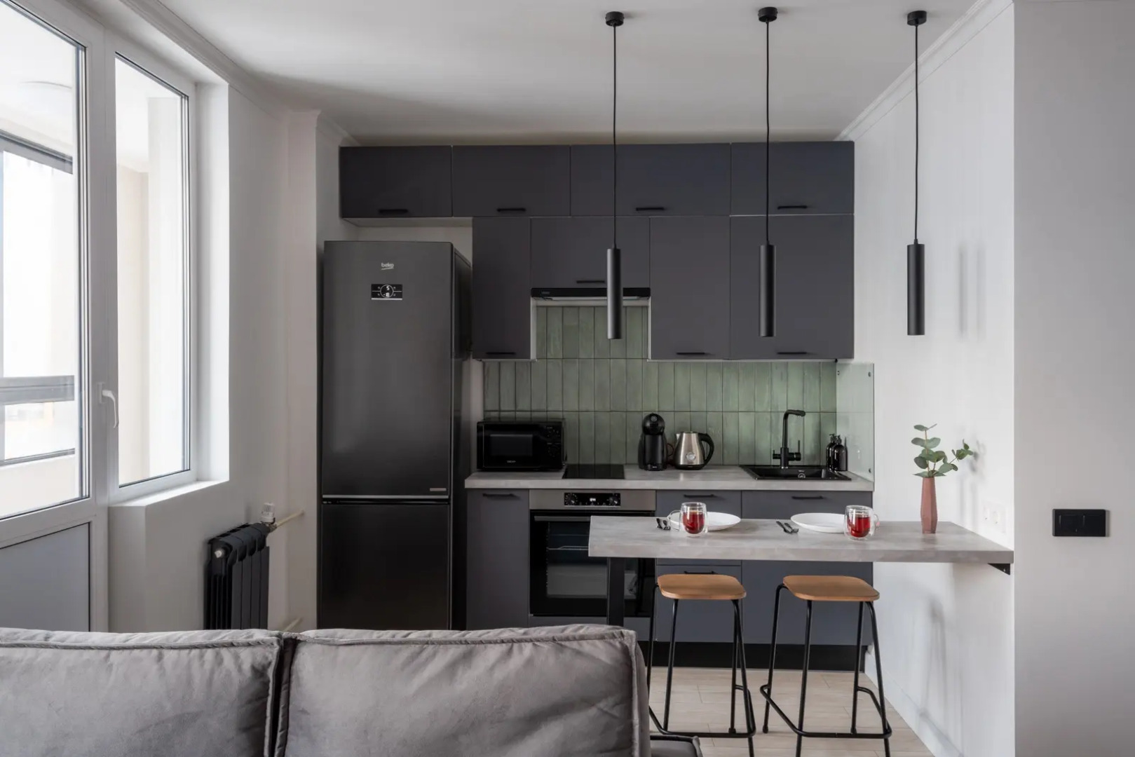 Квартира Студия серая