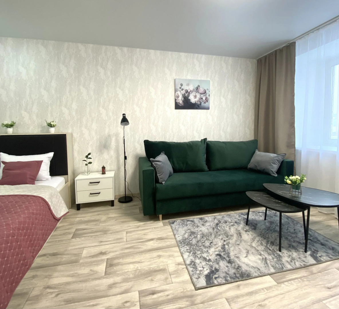 Апартаменты Современная 1 комнатная квартира в новом доме в микрорайоне «Фестивальный»