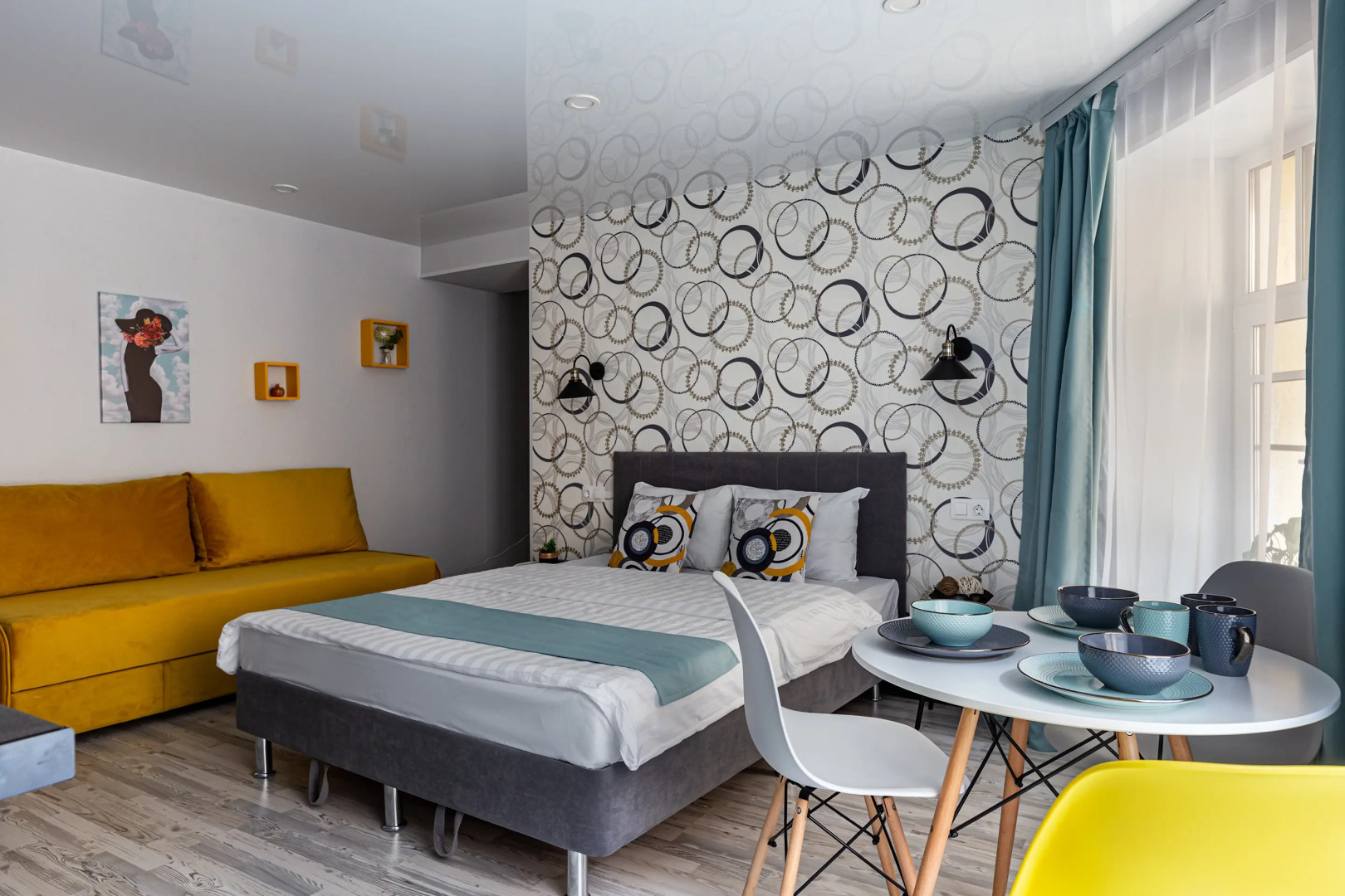 Комфортные апартаменты для троих с видом во двор