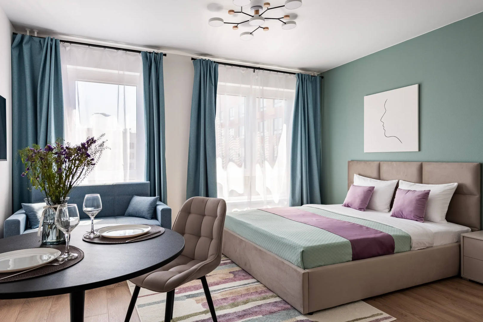 Квартира Лавандовые Сны - красивый вид на город с 31 этажа