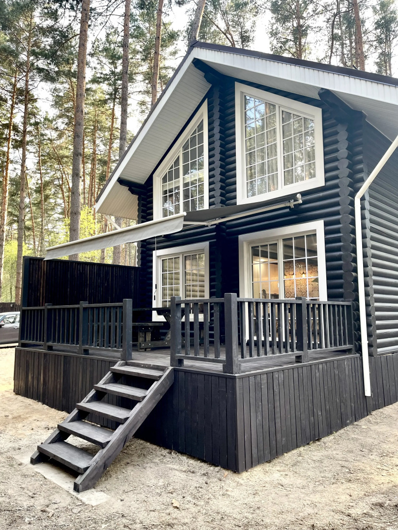 Частный Дом Бревенчатый Дом в Соснах